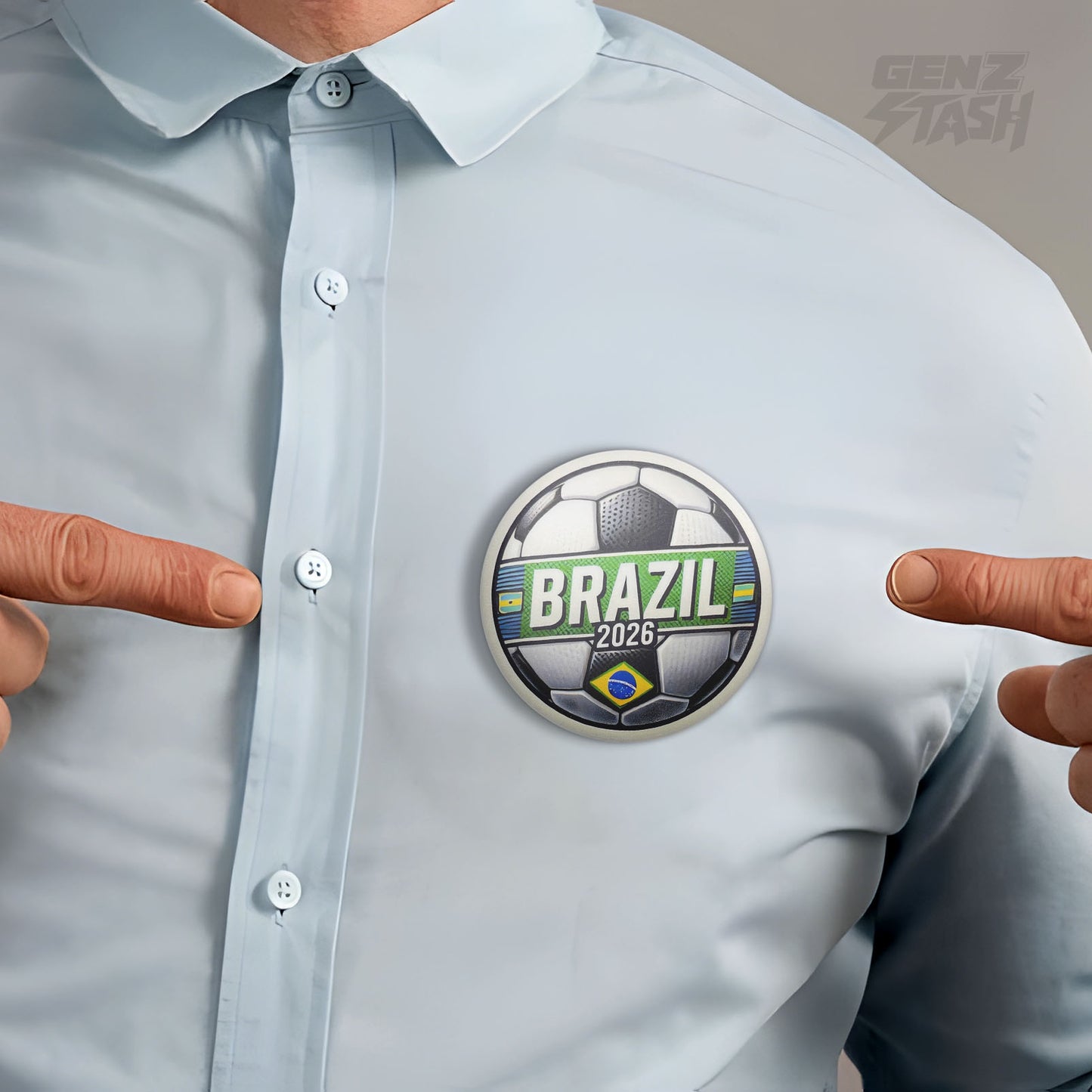 Brazil-1 Football Pin Badge