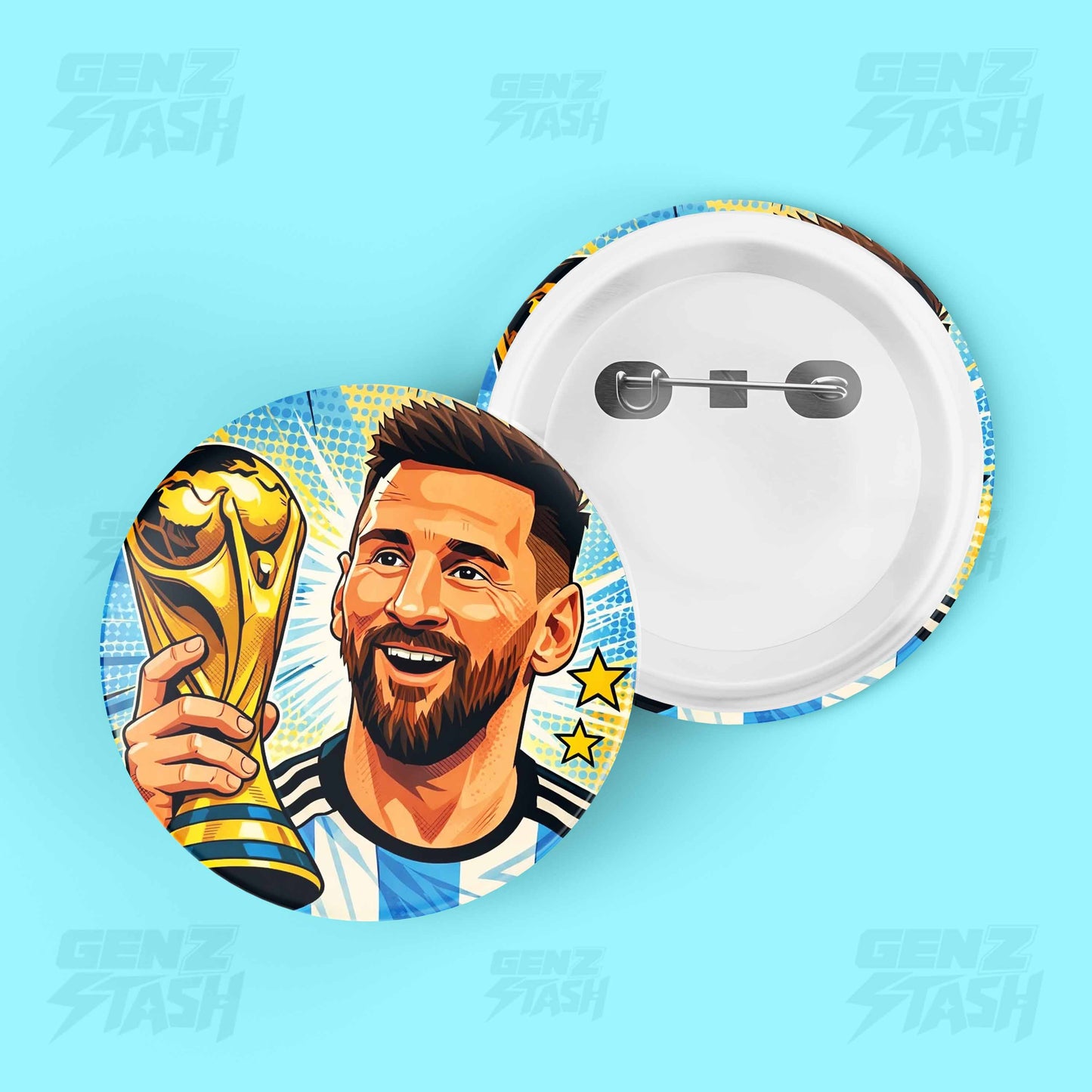 Lionel Messi Trophy Pin Badge