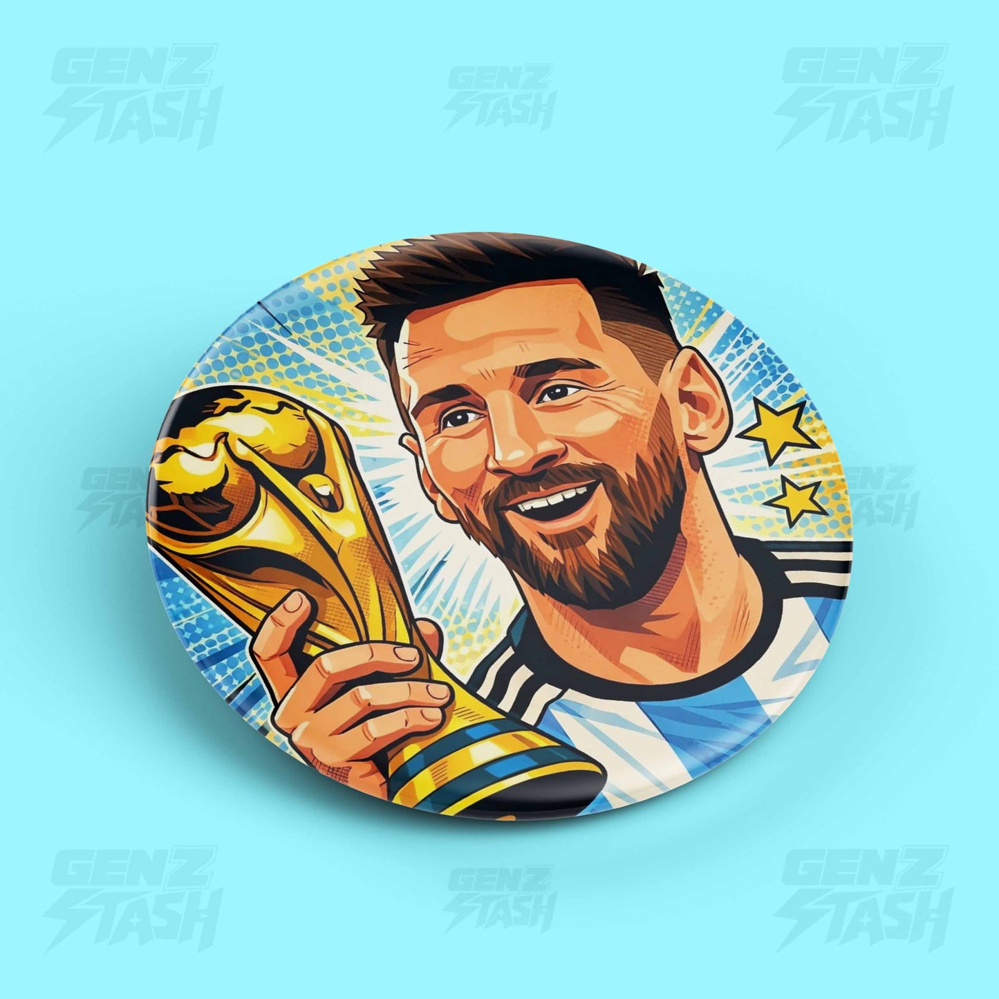 Lionel Messi Trophy Pin Badge